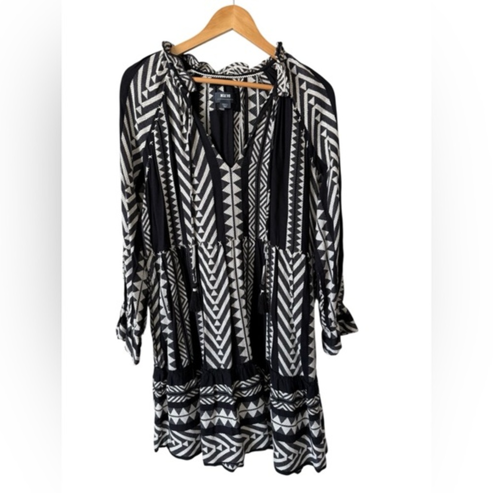 Maeve Anthropologie “Dominique Tunic‎ Dress” Small Black Cream